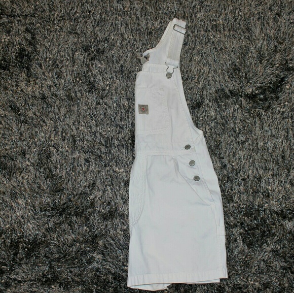 American Eagle Outfitt Overall Shorts White Small - Picture 5 of 8